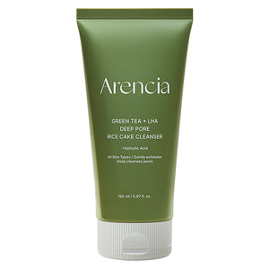 Arencia Green Tea + LHA Deep Pore Rice Cake Cleanser Nettoyant Purifiant 150g