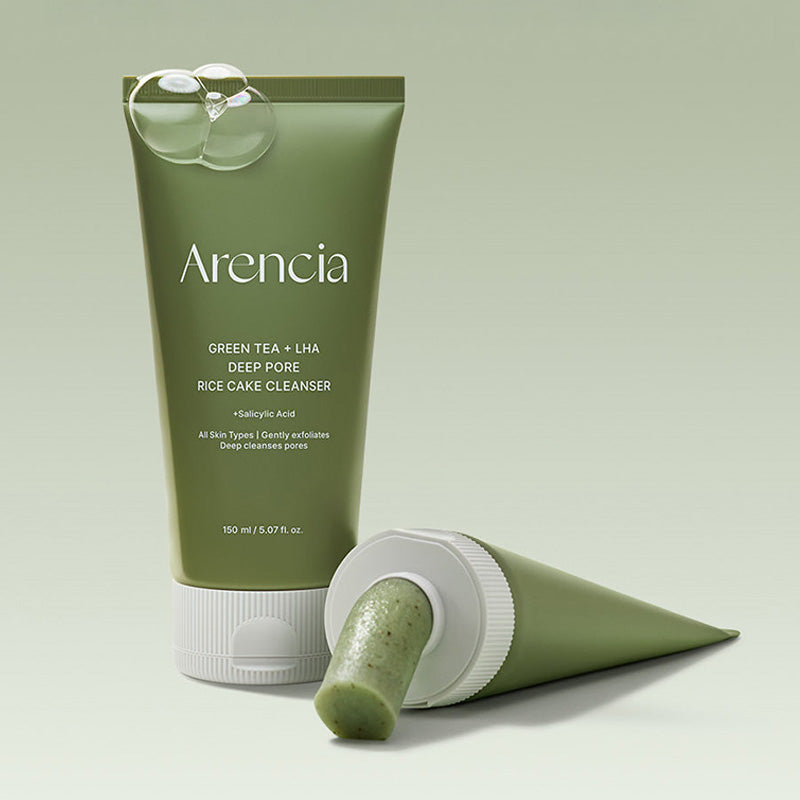 Arencia Green Tea + LHA Deep Pore Rice Cake Cleanser Nettoyant Purifiant 150g
