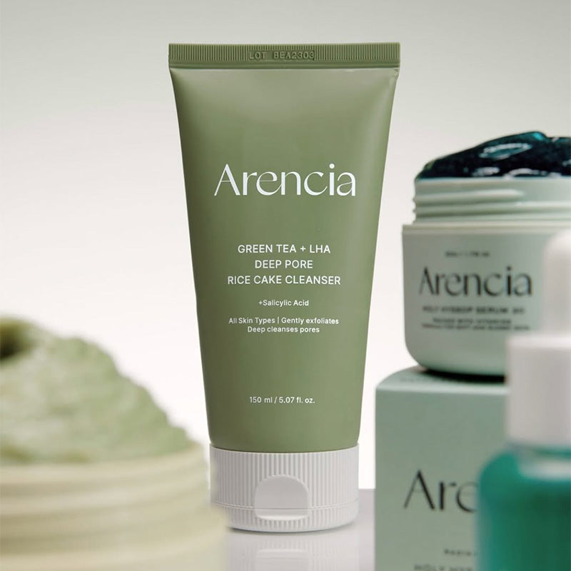 Arencia Green Tea + LHA Deep Pore Rice Cake Cleanser Nettoyant Purifiant 150g