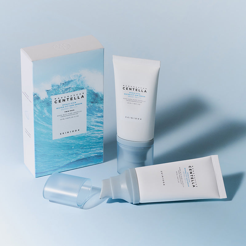 SKIN1004 Madagascar Centella Hyalu-Cica Water-Fit Sun Serum Twin Pack 50ml x 2 - visuel produit